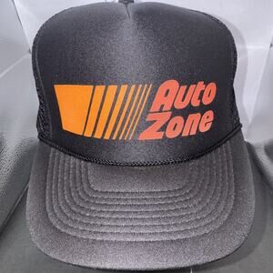 Auto Zone VTG Mesh Foam Trucker Hat Black Cobra Snapback Adjustable